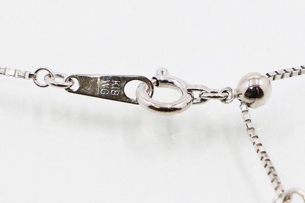 K18WG/PT900 ダイアイリペンダントネックレス 0.50ct 3.90g　刻印