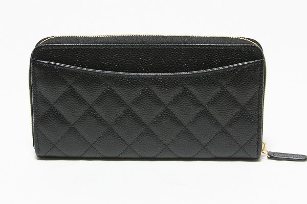 シャネル　クラシック ロングジップウォレット AP0242 ブラック　裏面