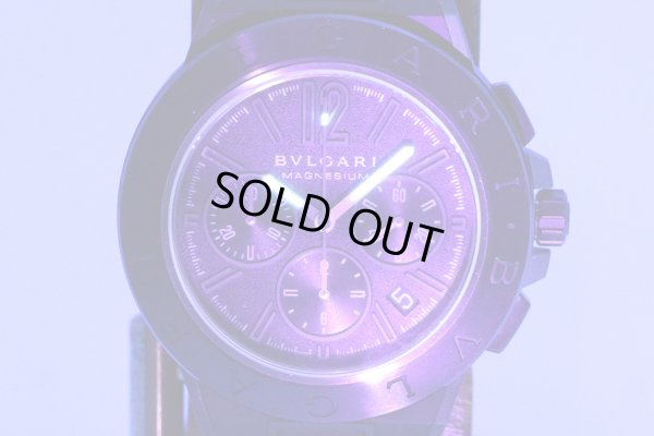 ブルガリ　ディアゴノマグネシウム クロノ ＤＧ４２ＳＭＣ　ＣＨ　黒文字盤　ライト