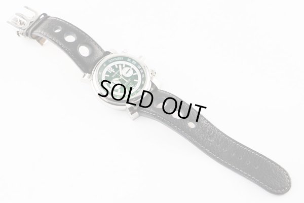 ウォルサム　フィダルゴ　クロノグラフ　黒文字盤　白リング　革ベルト状態　表面