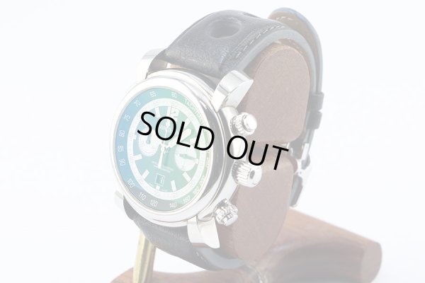 ウォルサム　フィダルゴ　クロノグラフ　黒文字盤　白リング　サイド