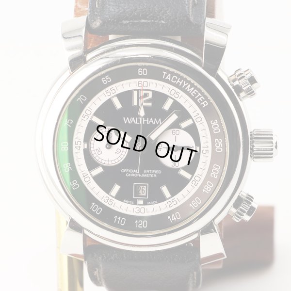 ウォルサム　フィダルゴ　クロノグラフ　黒文字盤　白リング