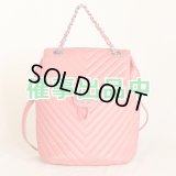 シャネル シェブロン Vステッチ チェーンリュック A91121 ピンク