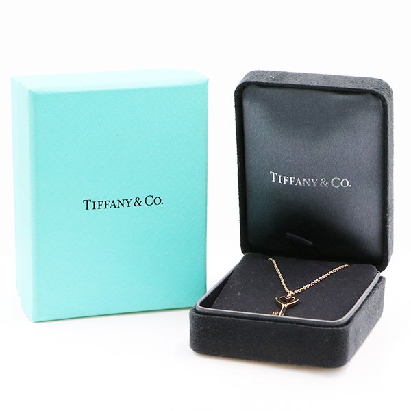 ティファニー　750PG　ハートキー ペンダントネックレス 2.80g　箱