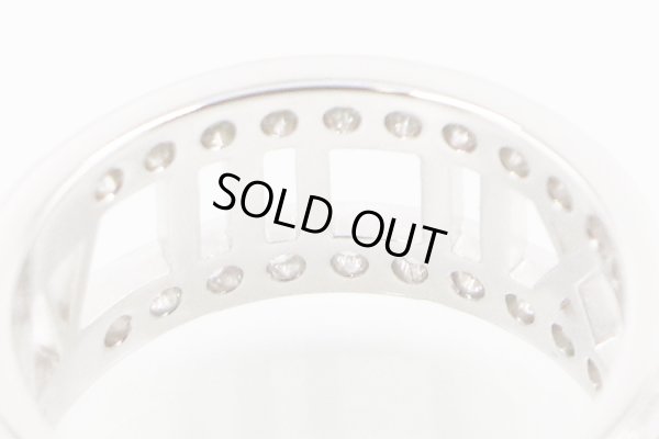 ティファニー　750WG オープンアトラス ハーフダイアイリリング 7.10g　内側拡大