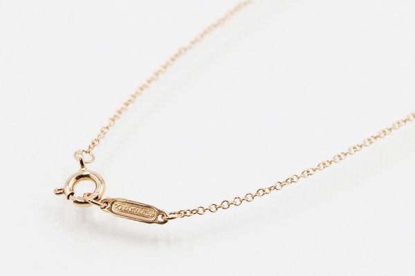 ティファニー　750PG　ハートキー ペンダントネックレス 2.80g　留め具ティファニー　750PG　ハートキー ペンダントネックレス 2.80g　留め具外したイメージ