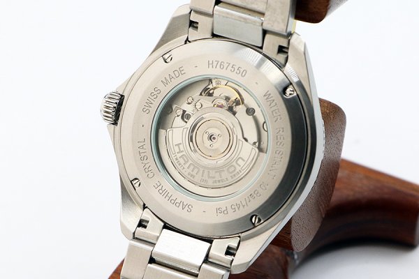 ハミルトン　カーキ　パイロットＧＭＴ　Ｈ７６７５５０　黒文字盤　裏面拡大