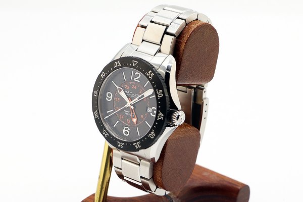 ハミルトン　カーキ　パイロットＧＭＴ　Ｈ７６７５５０　黒文字盤　サイド