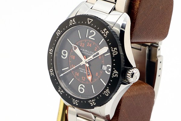 ハミルトン　カーキ　パイロットＧＭＴ　Ｈ７６７５５０　黒文字盤　サイド拡大
