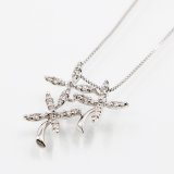 K18WG ダイアイリペンダントネックレス 0.44ct 4.60g