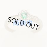 PT900 エメラルドダイアイリリング 0.13ct 0.08ct 3.20g