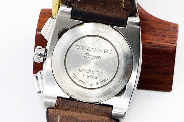 ブルガリ　エルゴン　クロノグラフ　ＥＧ３５ＳＣＨ　銀文字盤　裏面拡大