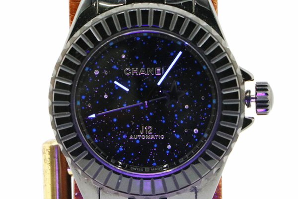 シャネル　Ｊ１２　Ｈ７９８９　インターステラ　黒文字盤　ライト
