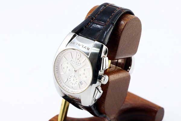 ブルガリ　エルゴン　クロノグラフ　ＥＧ３５ＳＣＨ　銀文字盤　サイド