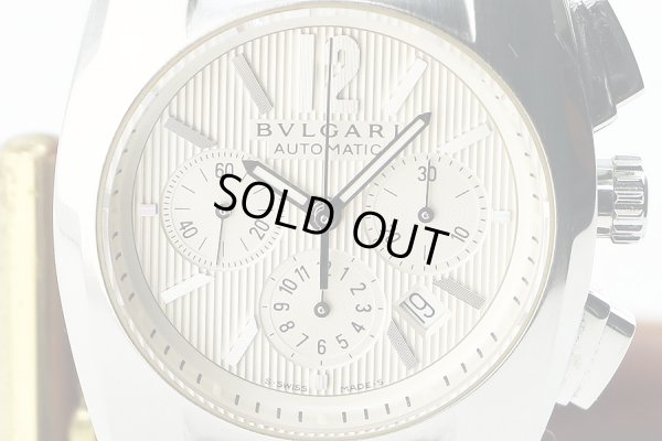 ブルガリ　エルゴン　クロノグラフ　ＥＧ３５ＳＣＨ　銀文字盤　表面拡大