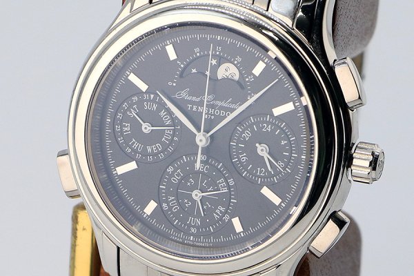 天賞堂　グランドコンプリケーション　黒文字盤　表面拡大