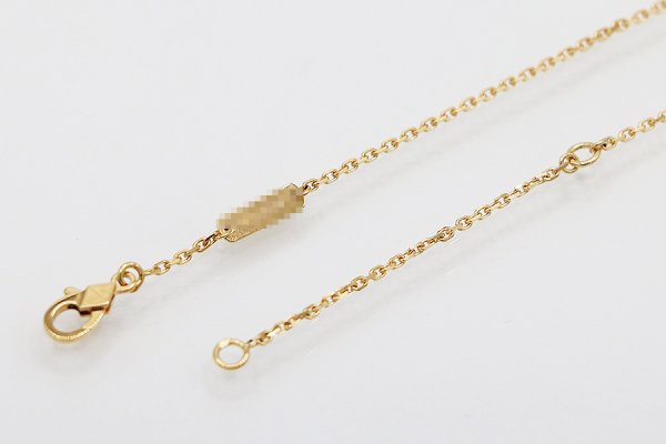 ヴァンクリーフ＆アーペル　750YG ヴィンテージ アルハンブラ ペンダントネックレス 5.10g　留め具外したイメージ