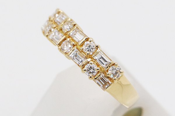 タサキ　K18 ダイアイリリング 0.94ct 4.40g　サイド