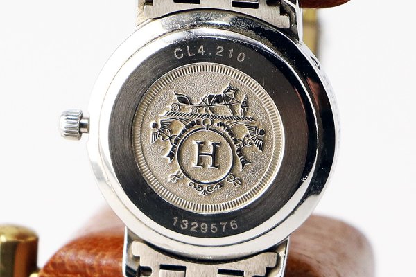 エルメス　クリッパー　ＣＬ４．２１０　ピンク文字盤　裏面拡大