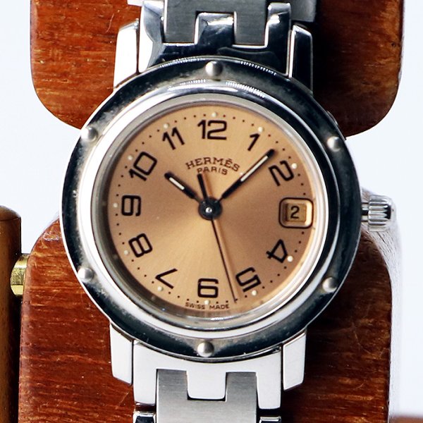 エルメス　クリッパー　ＣＬ４．２１０　ピンク文字盤