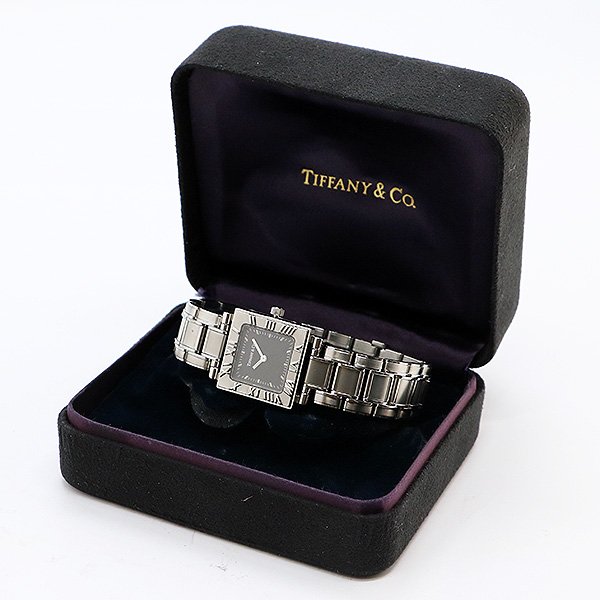 ティファニー　アトラス　スクエア　グレー文字盤　箱