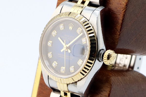 ロレックス　６９１７３Ｇ　青グラデーション文字盤　新１０Ｐ　Ｕ番　サイド拡大