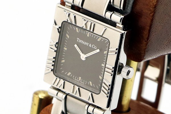 ティファニー　アトラス　スクエア　グレー文字盤　サイド拡大