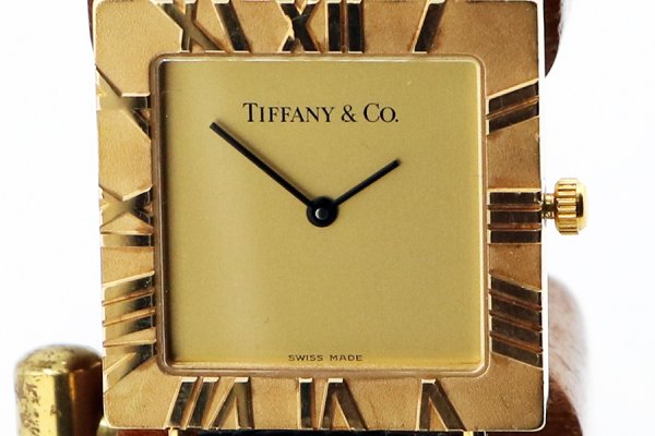 ティファニー　アトラス　スクエア　Ｍ３６３０　金文字盤　表面拡大