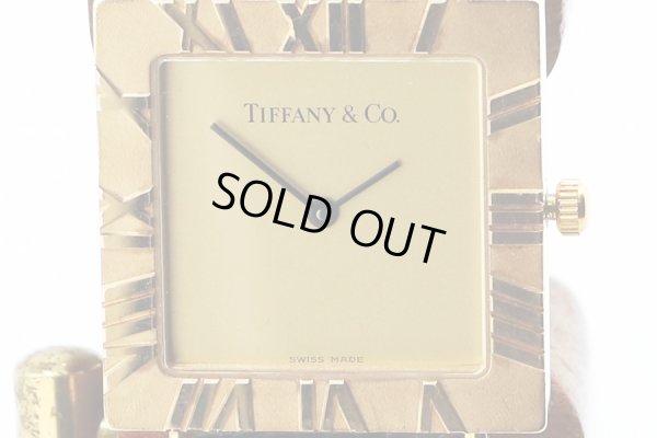 ティファニー　アトラス　スクエア　Ｍ３６３０　金文字盤　表面拡大