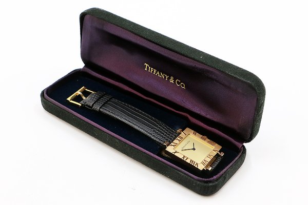 ティファニー　アトラス　スクエア　Ｍ３６３０　金文字盤　箱