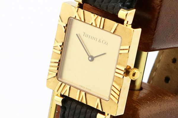 ティファニー　アトラス　スクエア　Ｍ３６３０　金文字盤　サイド拡大
