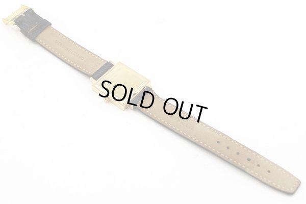 ティファニー　アトラス　スクエア　Ｍ３６３０　金文字盤　革ベルト状態　裏面