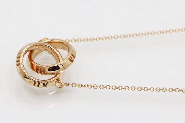 ティファニー　750PG アトラスX クローズドインターロッキングネックレス 5.70g　サイド