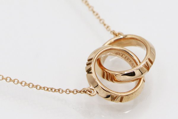 ティファニー　750PG アトラスX クローズドインターロッキングネックレス 5.70g　裏面