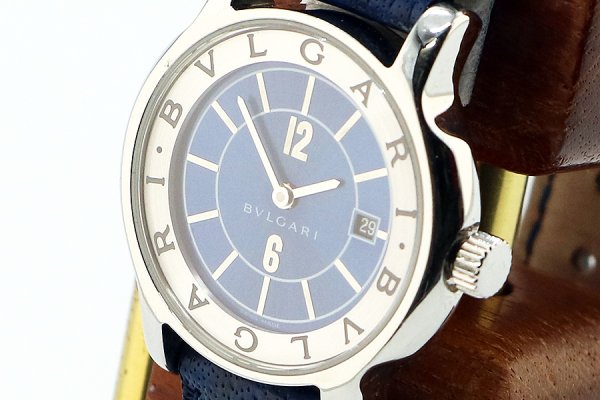 ブルガリ　ソロテンポ　ＳＴ２９Ｓ　青文字盤　サイド拡大