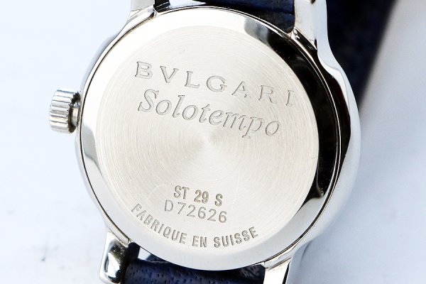 ブルガリ　ソロテンポ　ＳＴ２９Ｓ　青文字盤　裏面拡大