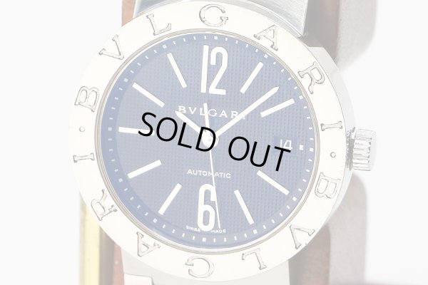 ブルガリ　ブルガリブルガリ　ＢＢ３８ＳＳ　黒文字盤　表面拡大