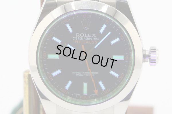 ロレックス　１１６４００ＧＶ　ミルガウス　黒文字盤　グリーンガラス　ライト