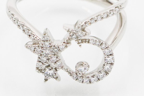 スタージュエリー　PT950 ダイアイリリング 0.23ct 5.10g　拡大