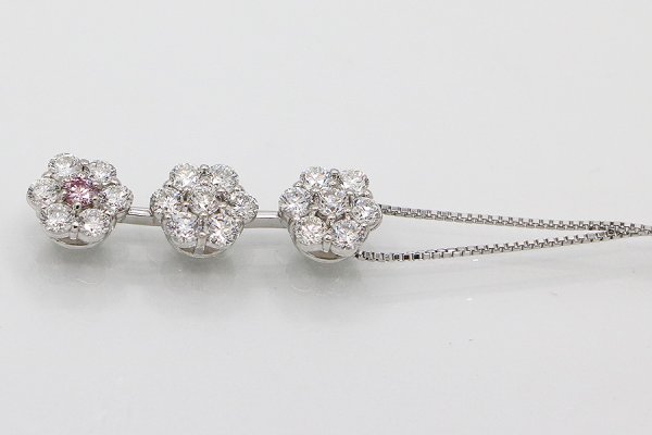 PT900/850 ダイアイリペンダントネックレス 0.077ct 1.46ct 6.20g　サイド