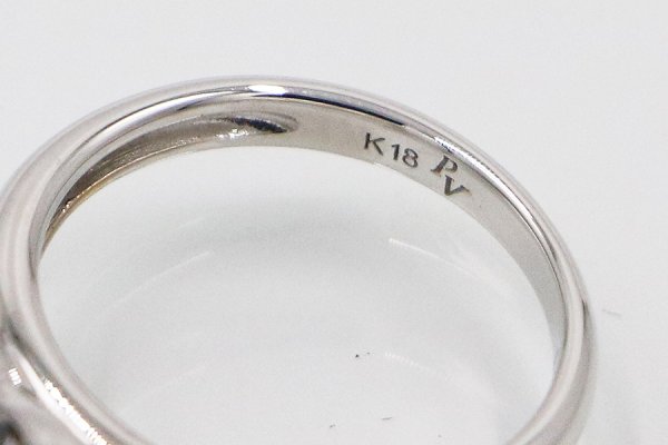 ポンテヴェキオ　K18WG ダイアイリリング 0.52ct 4.00g　刻印