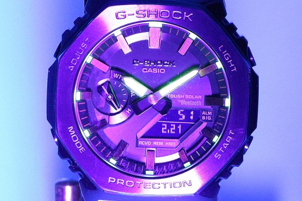 カシオ　Ｇショック　ＧＭ－Ｂ２１００ＢＰＣ　黒文字盤　レインボーインデックス　ライト