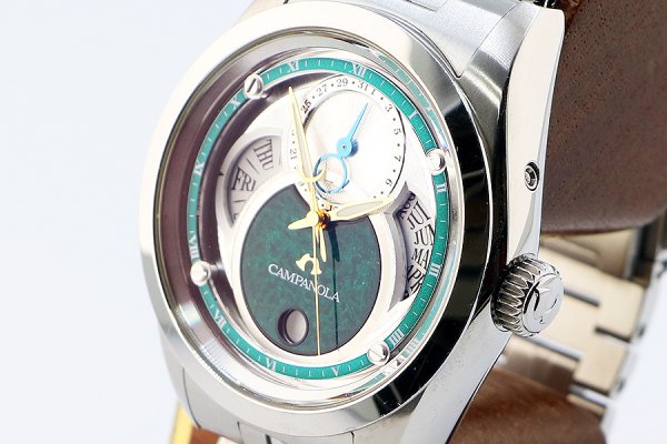 シチズン　カンパノラ　ＢＵ００４０－５７Ｚ　新そに鳥　銀／緑漆文字盤　サイド拡大
