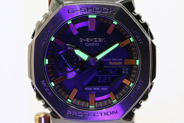 カシオ　Ｇショック　ＧＭ－Ｂ２１００ＢＰＣ　黒文字盤　レインボーインデックス　ライト