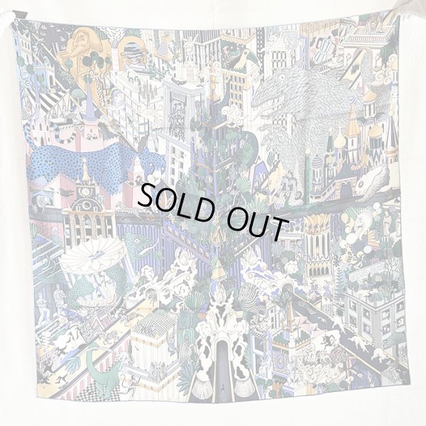 エルメス　ANIMAPOLIS カレ90 003275S NA/BLEU/GRIS/VIEUX RO