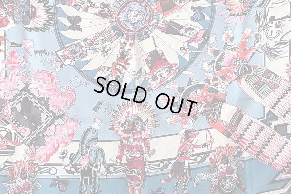 エルメス　KACHINAS カレ ウォッシュ90 071823S RD/BLEU JEAN/ROSE VIF　拡大(2)