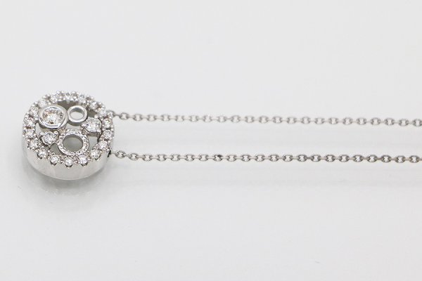 タサキ　K18WG ダイアイリペンダントネックレス 0.24ct 3.80g　サイド