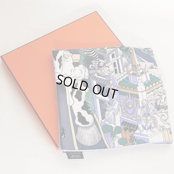 エルメス　ANIMAPOLIS カレ90 003275S NA/BLEU/GRIS/VIEUX RO　箱