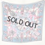 エルメス　KACHINAS カレ ウォッシュ90 071823S RD/BLEU JEAN/ROSE VIF