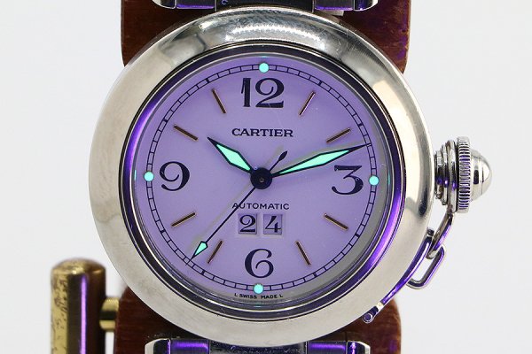 カルティエ　パシャＣ　ビックデイト　Ｗ３１０４４Ｍ７　白文字盤　ライト